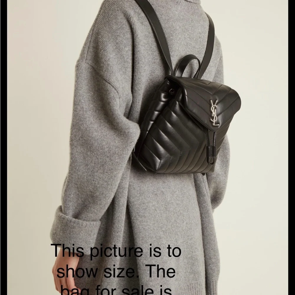 YSL backpack authentic Lou Lou in grey leather sold out everywhere hard to find - Picture 6 of 6